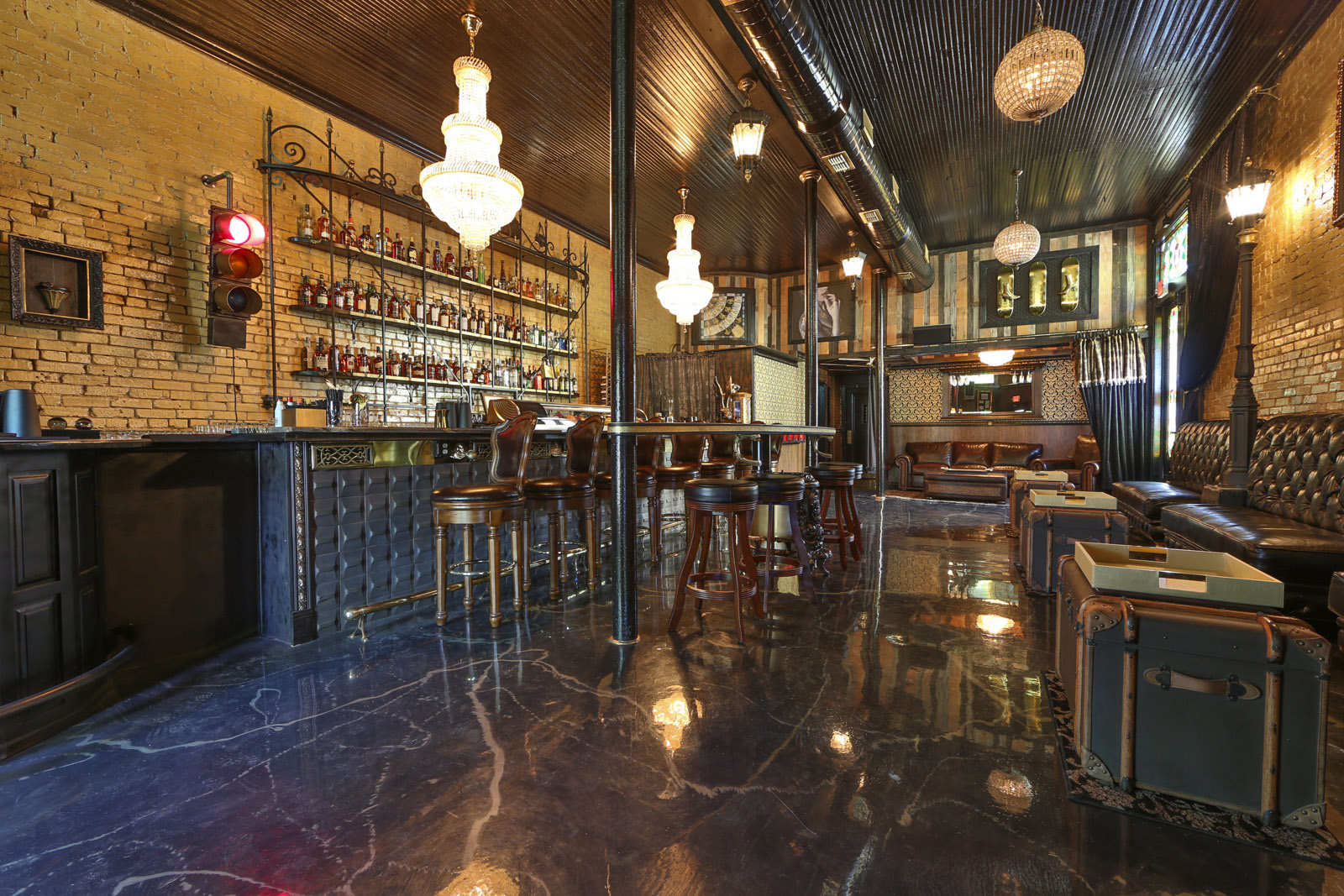 The intimate interior of Juniper Tar cocktail bar